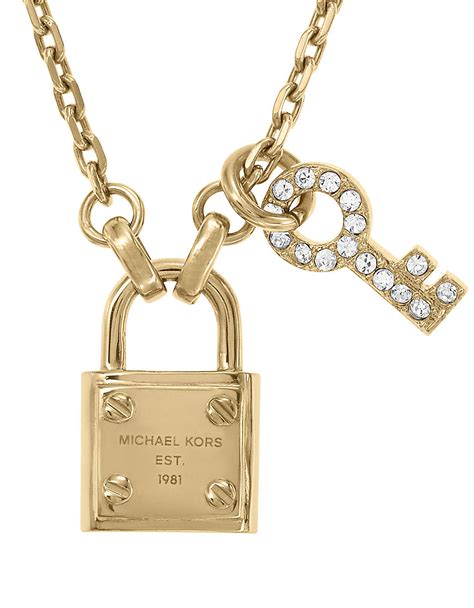 michael kors lock necklace gold|michael kors necklace sale.